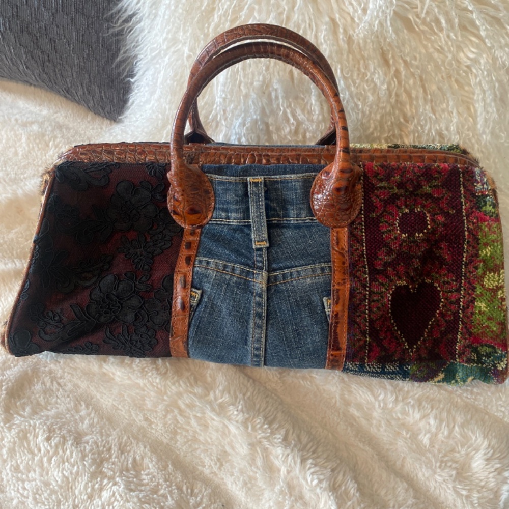 BEAUTIFUL CLEVER CARRIAGE COMPANY PATCHWORK BAG SATCHEL - Picture 3 of 7
